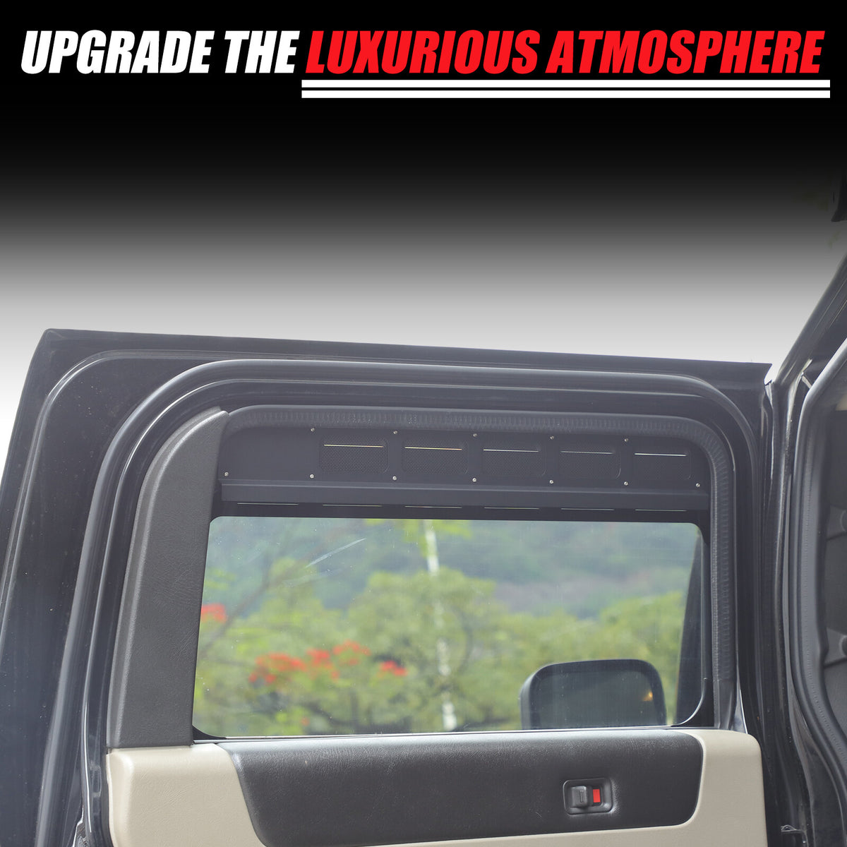 USA Flag Rear Window Vent Louver Shutter Cover Trim for Hummer H2 2003-2009 19