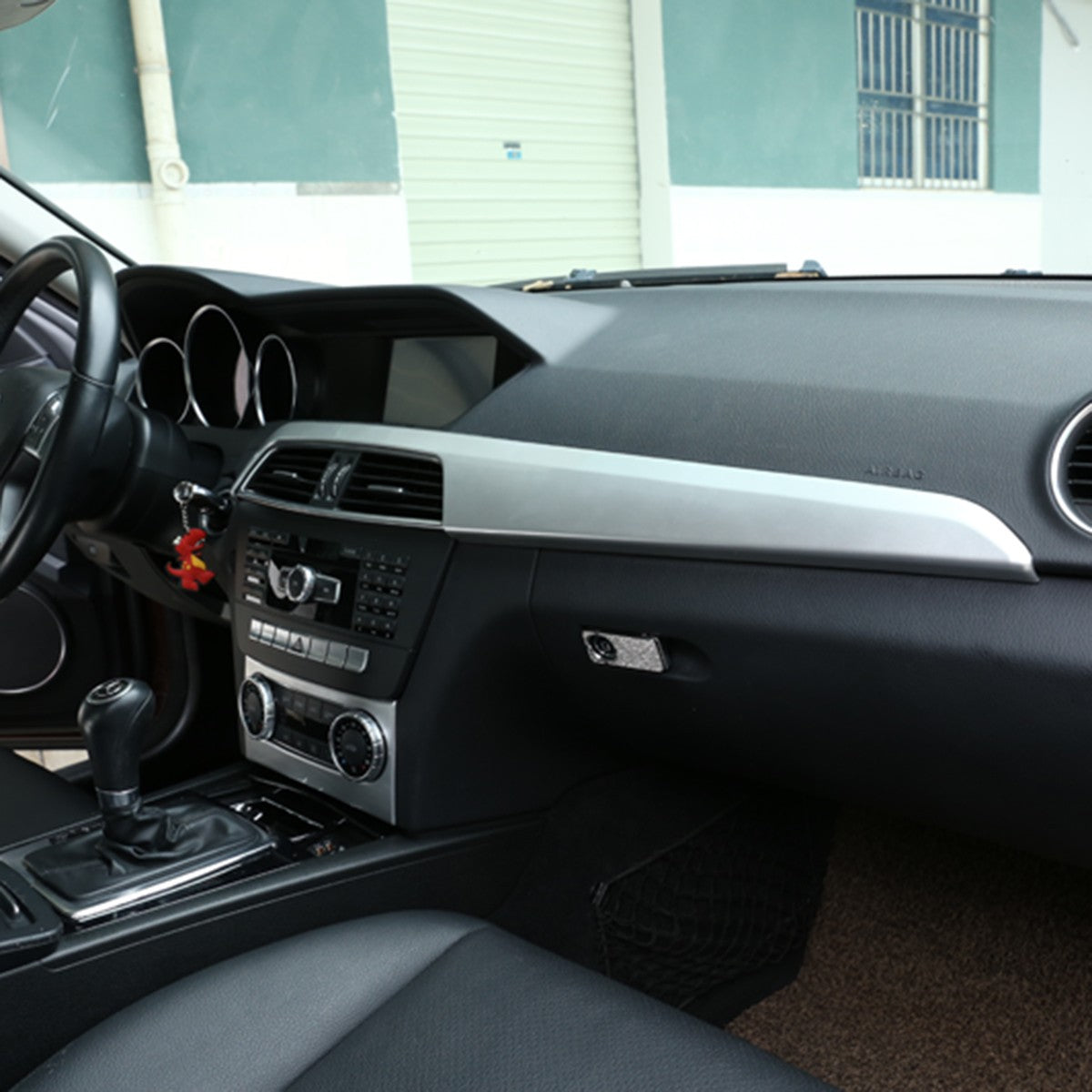Silver ABS Center Console Trim Cover For Mercedes-Benz C-Class W204 2010-2013 13