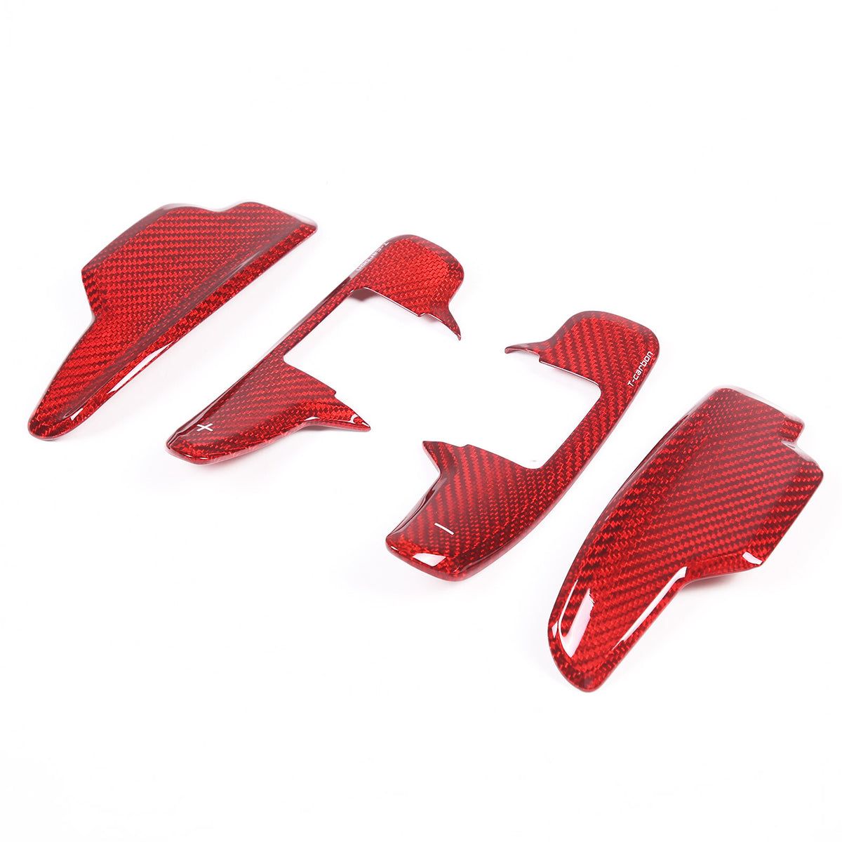 Red Real Carbon Fiber Gear Shift Paddles Paddle Shifters For Corvette C8 2020-26 22