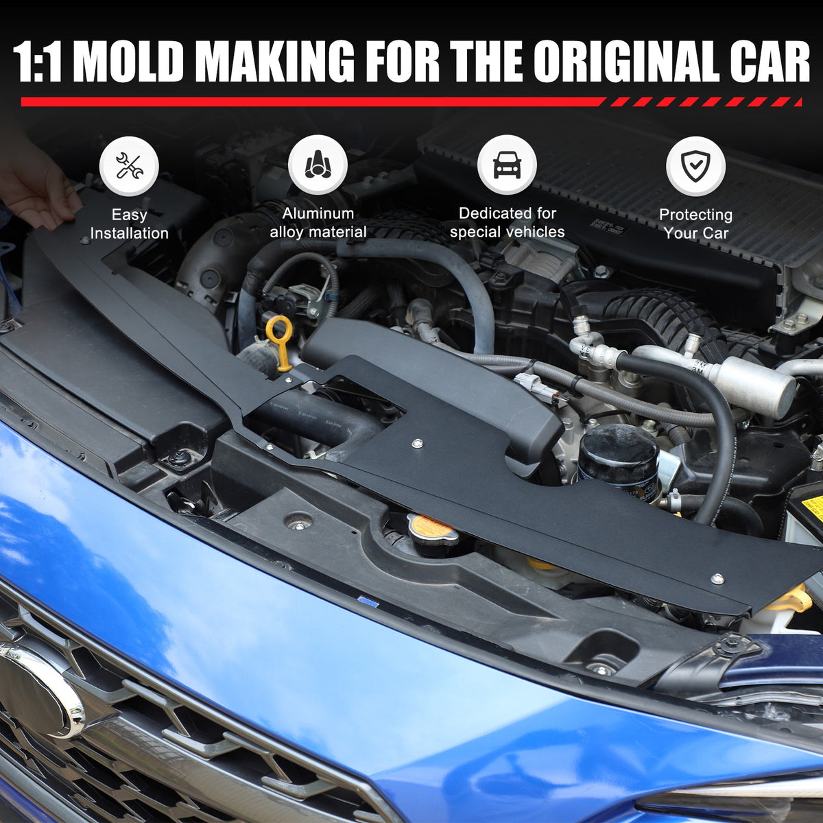 Alloy Black Engine Hood Latch Dust Cover Plate For Subaru WRX VB/Levorg 2022+ 6