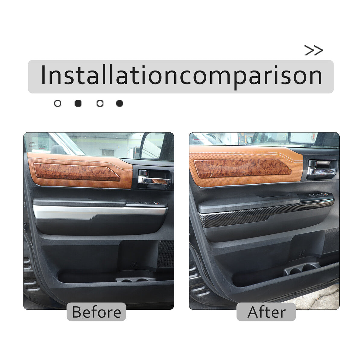 Carbon fiber Color Door Armrest Panel Trim For Toyota Tundra Crew Cab 14-20 9