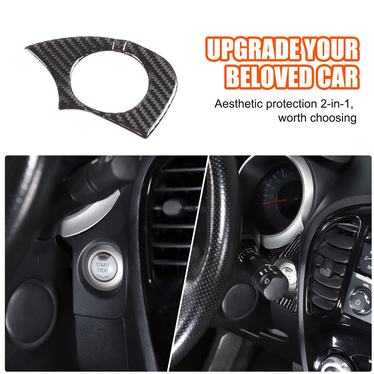 Soft Carbon Fiber Interior Center Console trim Sticker For Nissan Juke 2011-2019 233