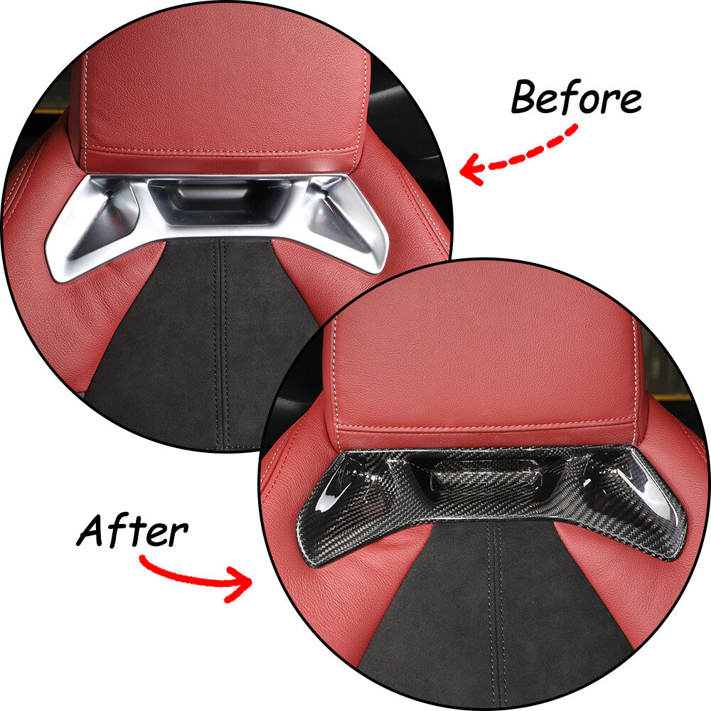 Carbon fiber Car Rear Back Seat Trim Panel Back Cover for Toyota Supra A90 19+ 7