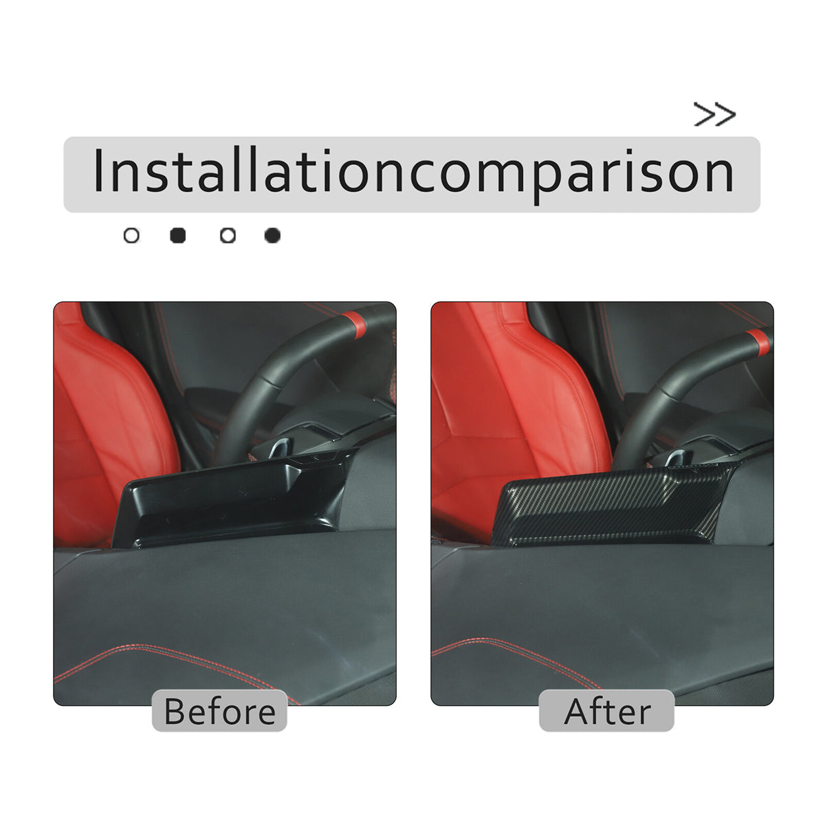 Carbon Fiber ABS Navigation Exterior Trim Cover Frame For Corvette C8 2020-2025 4