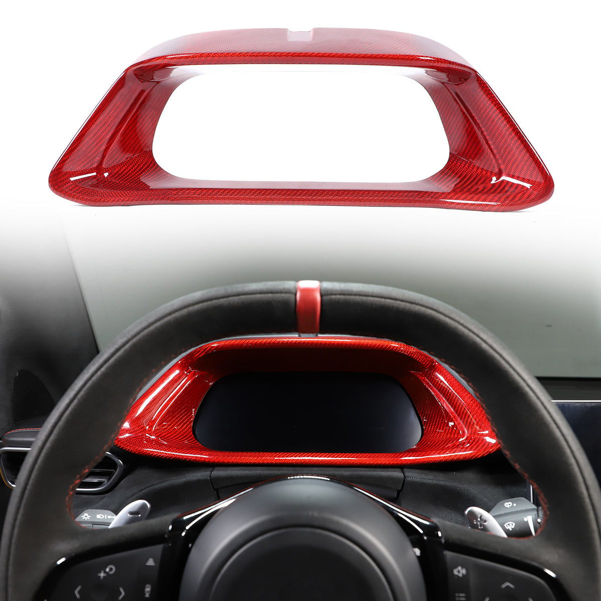 Red Real Carbon Fiber Interior Exterior Conosle Trim Cover For Lotus EMIRA 21-25 183