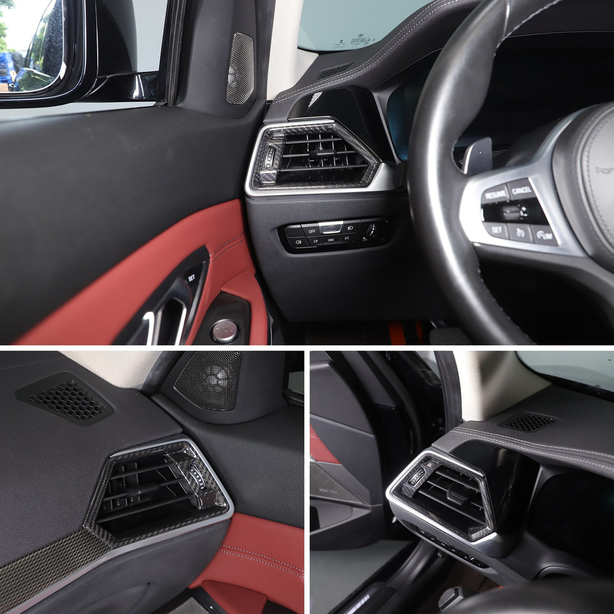 Real Carbon Fiber Side Air Vent Outlet Trim For BMW 3 Series G20 G21 20-22 6