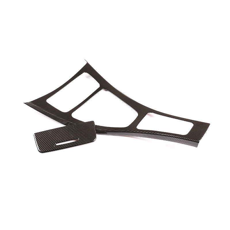 For BMW E90 E92 E93 05-12 ABS Carbon Fiber Center Console Gear Shift Panel Cover 6