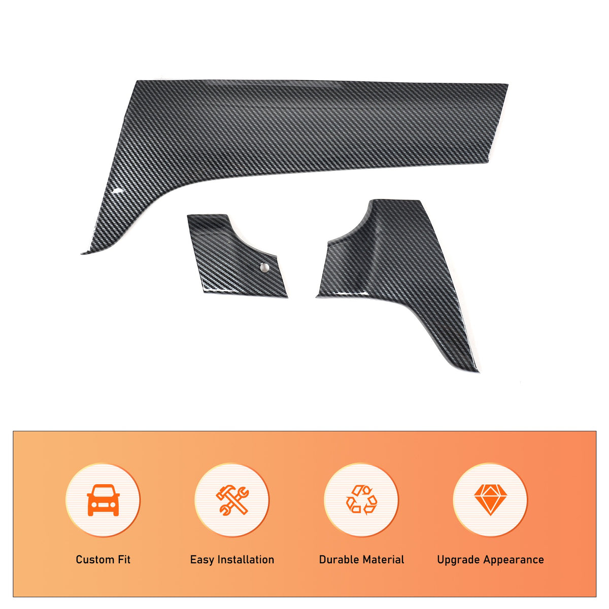 Carbon Fiber ABS Center Console Panel Trim For Benz ML W166/GL X166 2012‑2015 6