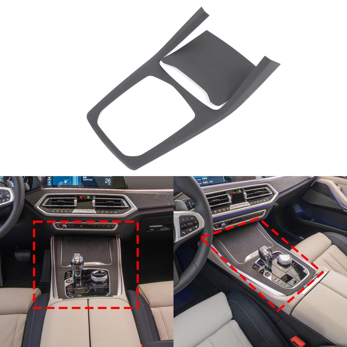 Matte Real Carbon Fiber Center Console Panel Trim For BMW X5 G05/X7 G07 2019-22 13