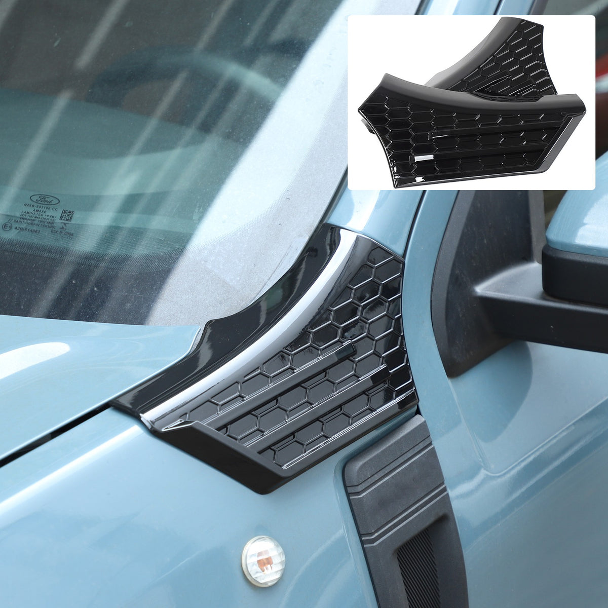 Piano Black ABS Side Fender Upper Panel Trim Cover For Ford Maverick 2022+ 16