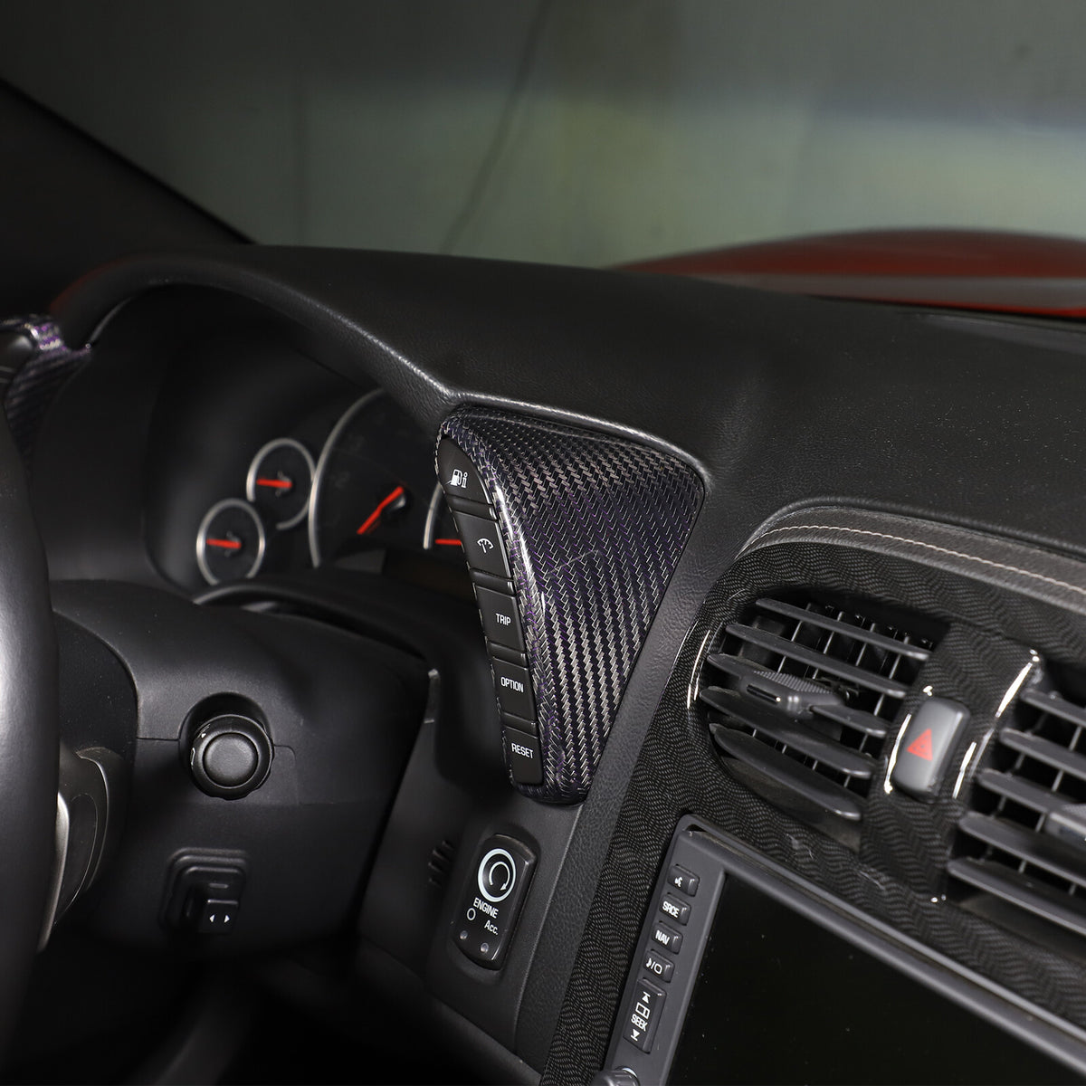 Real Carbon Fiber Interior Dashboard Console Frame Trim For Corvette C6 2005-13 20