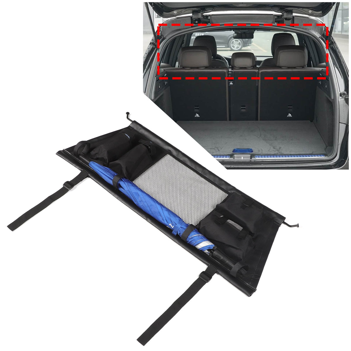 Rear Trunk Cargo Organizer Isolation Storage Net For Benz GLC X253 2016-2022 1