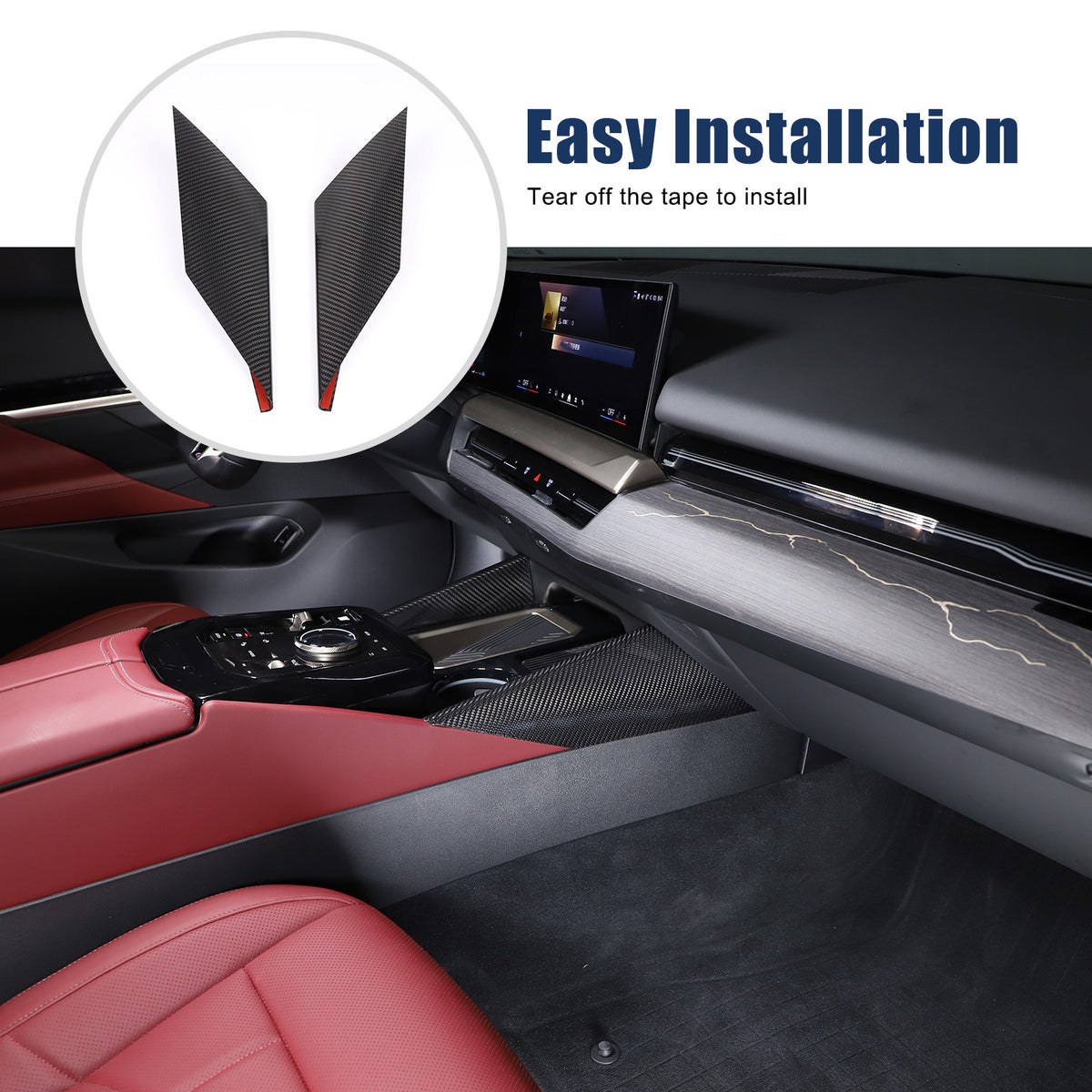 Real Carbon Fiber Center Console Gear Side Trim For BMW 5 Series G60 i5 2024+ 20
