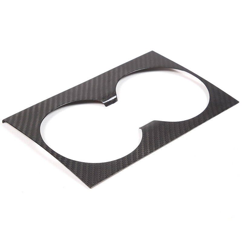 Real Carbon Fiber Center Water Cup Holder Panel Trim Cover For Tesla Model 3 23+ 14