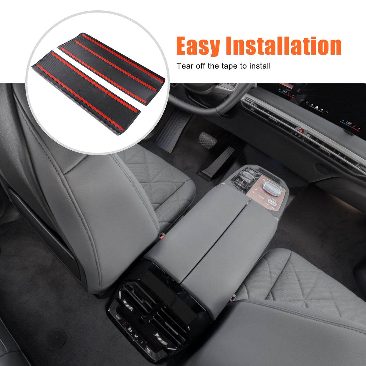 ABS Carbon Fiber Center Armrest Box Cover Trim For BMW iX I20 2022-2024 20