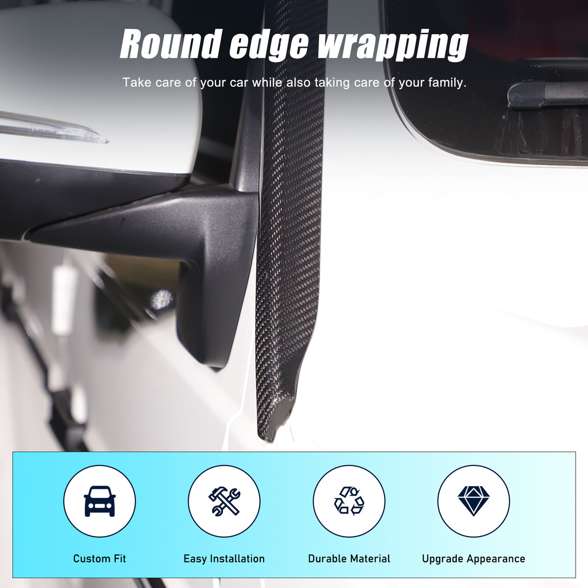 Real Carbon Fiber Window Triangle A-Pillar Cover For Benz W463 G550 G63 19-23 21