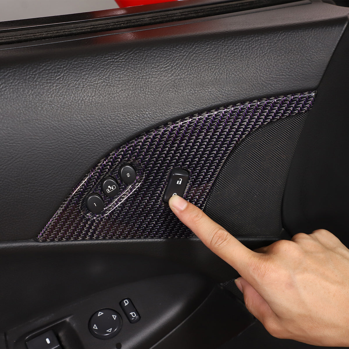 Real Carbon Fiber Children Lock Button Frame Trim For Corvette C6 2005-2013 22
