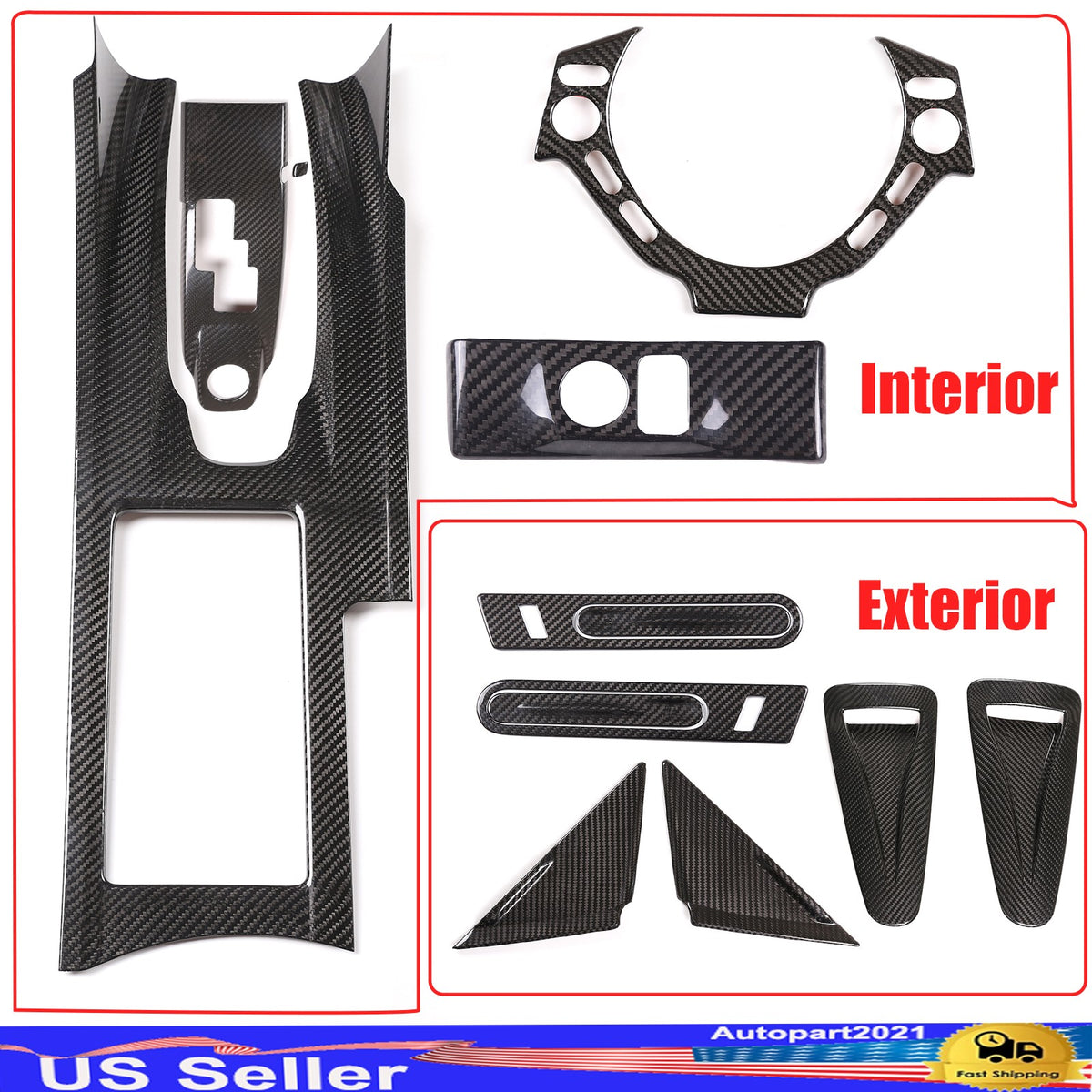 Real Carbon Fiber Interior Set Cover Trim Kit For Nissan GTR R35 2008-2016 US 1
