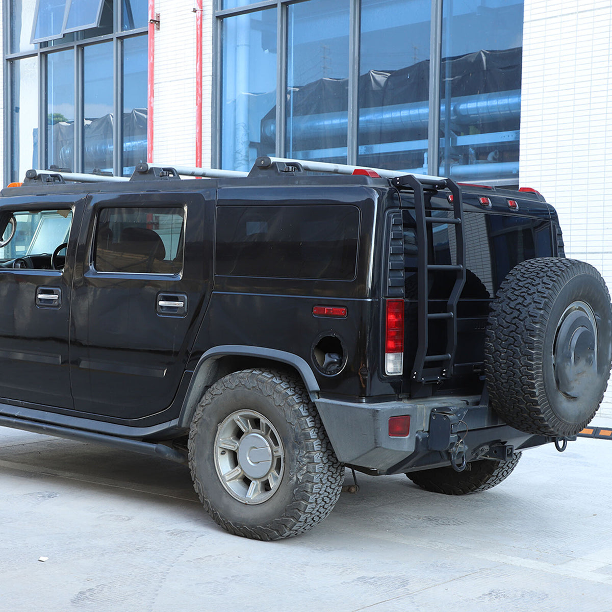 Back Rear Roof Climbing Ladder Tailgate Driver Side Rack For Hummer H2 2003-2009 9
