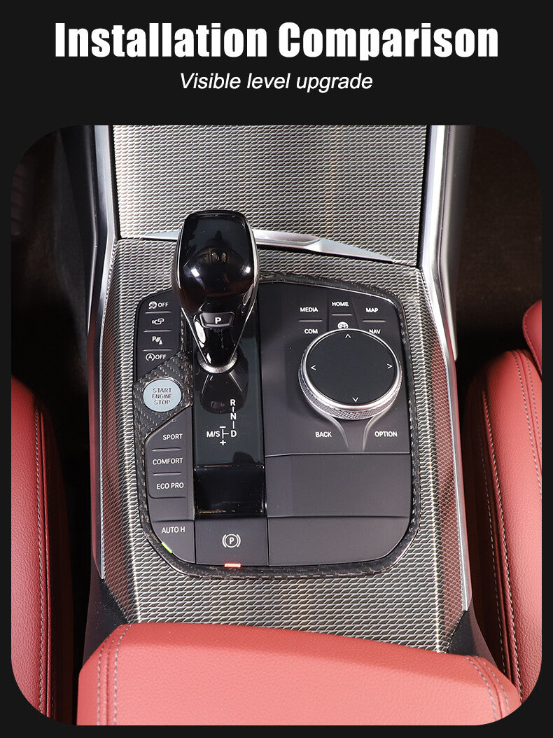 Dry Carbon Fiber Conosle Gear Shift Trim Frame Fits BMW X5 X6 X7 XM 2019-2023 US 8