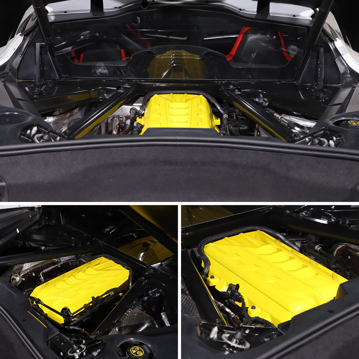 Yellow Replacement Engine hood panel Trim Cover For Corvette C8 2020-26 US 13