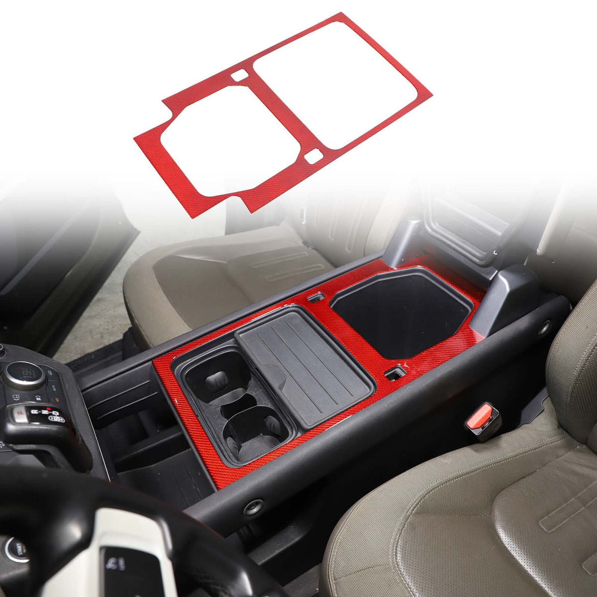 Real Carbon Fiber Console Water Cup Panel Trim For LR Defender L663 110 2020-23 1