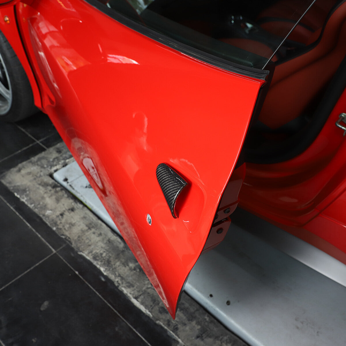 Real Carbon Fiber Exterior Handle Cover Trim Decor For Ferrari 458 2011-2016 10