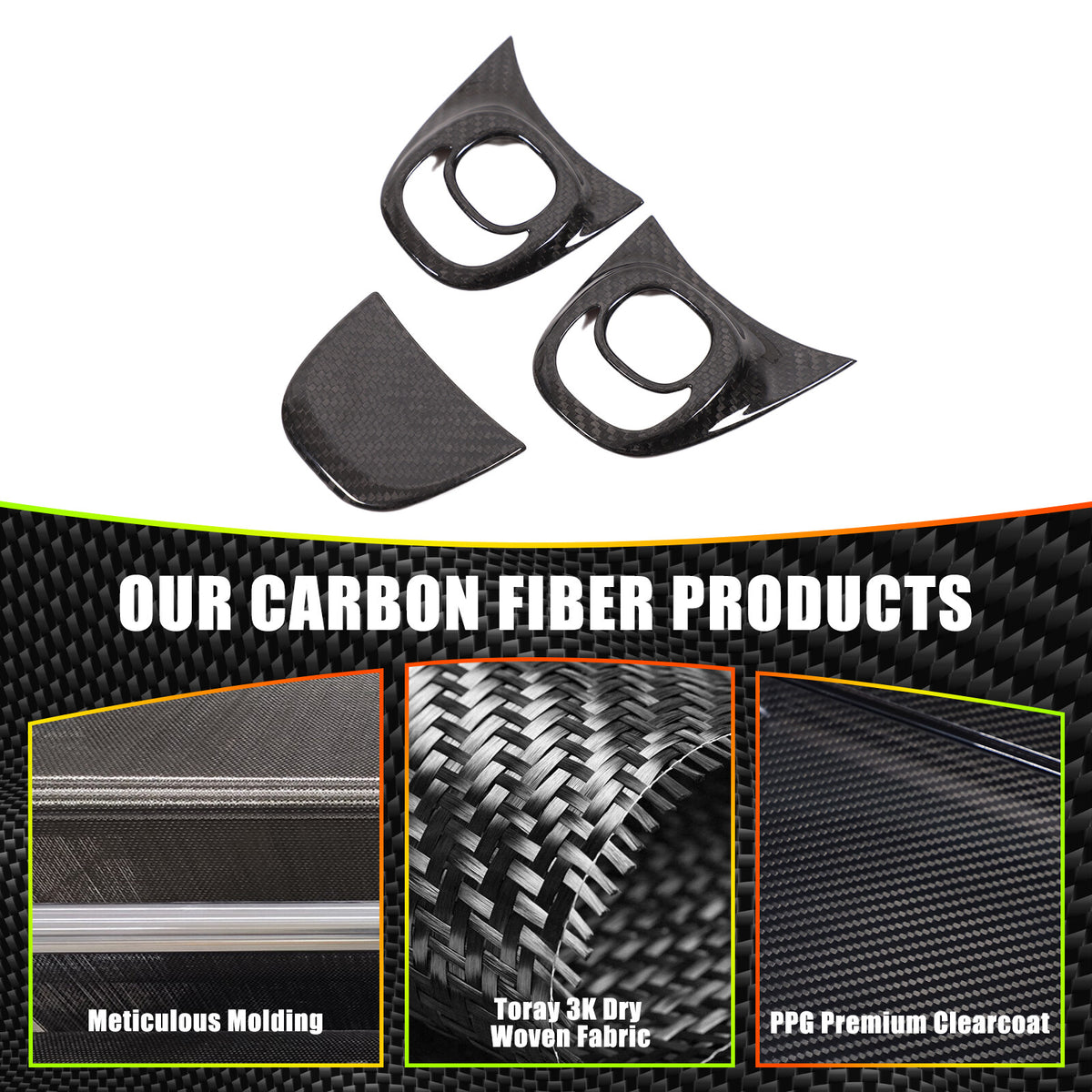 Real Carbon Fiber Rear Seat Audio Speaker Panel Trim For Nissan GTR R35 2008-16 11
