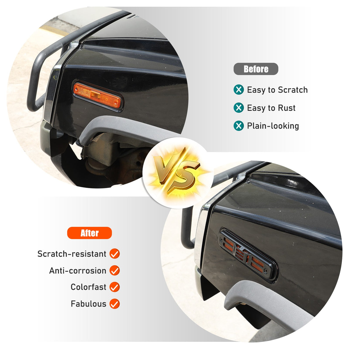 Glossy Piano Black Roof & Side Turn Signal Light Trim Set For Hummer H2 2003-09 7