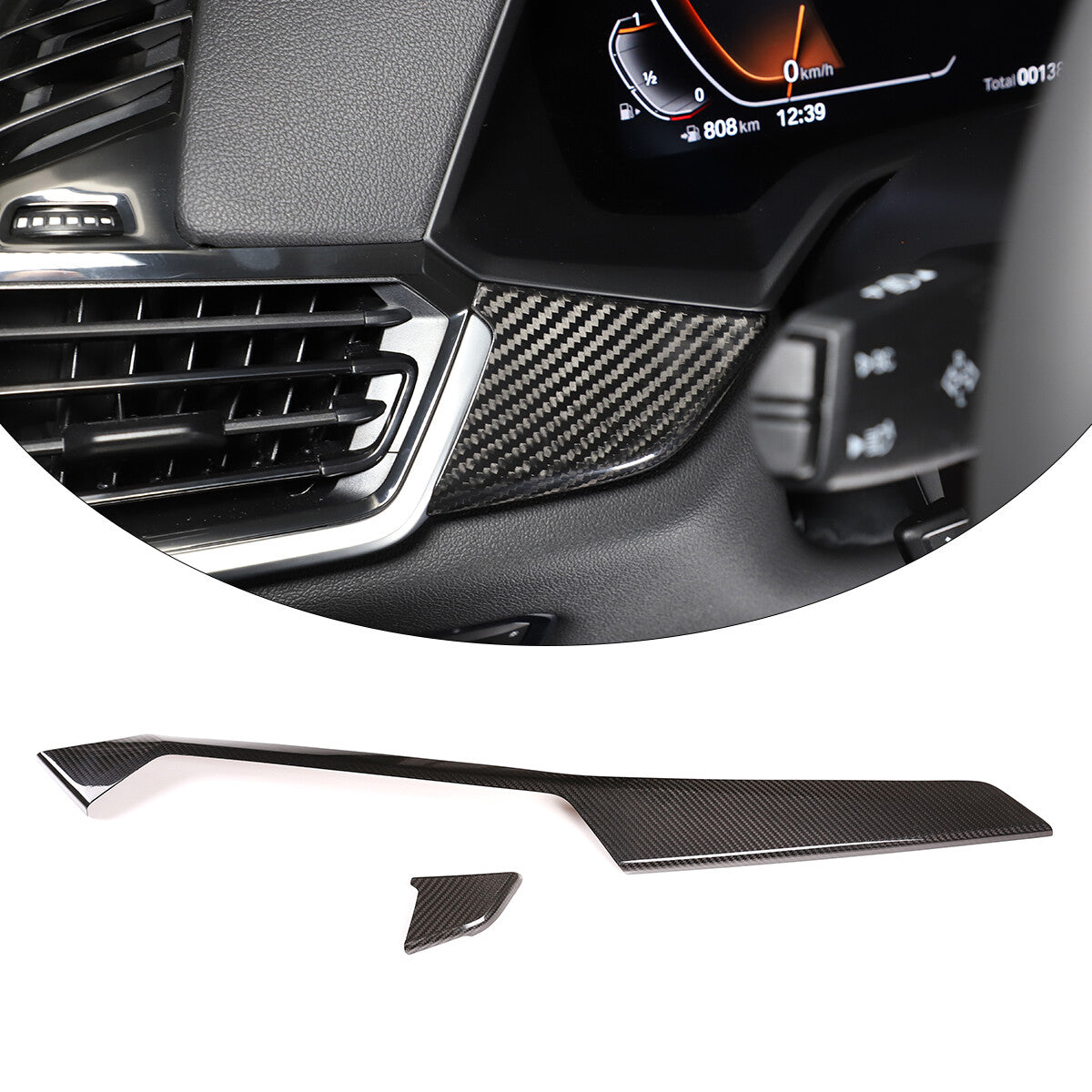 Real Carbon Fiber Interior Dashboard Panel Cover Trim For BMW X5 2019-2023 US 4