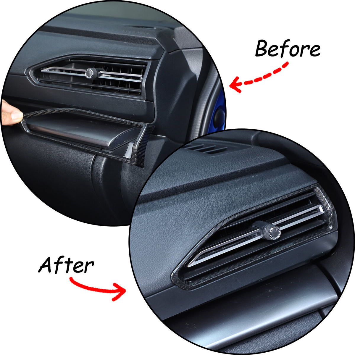 Real Carbon Fiber Interior Side Air Vent Outlet Cover For Subaru WRX VB 22-24 3