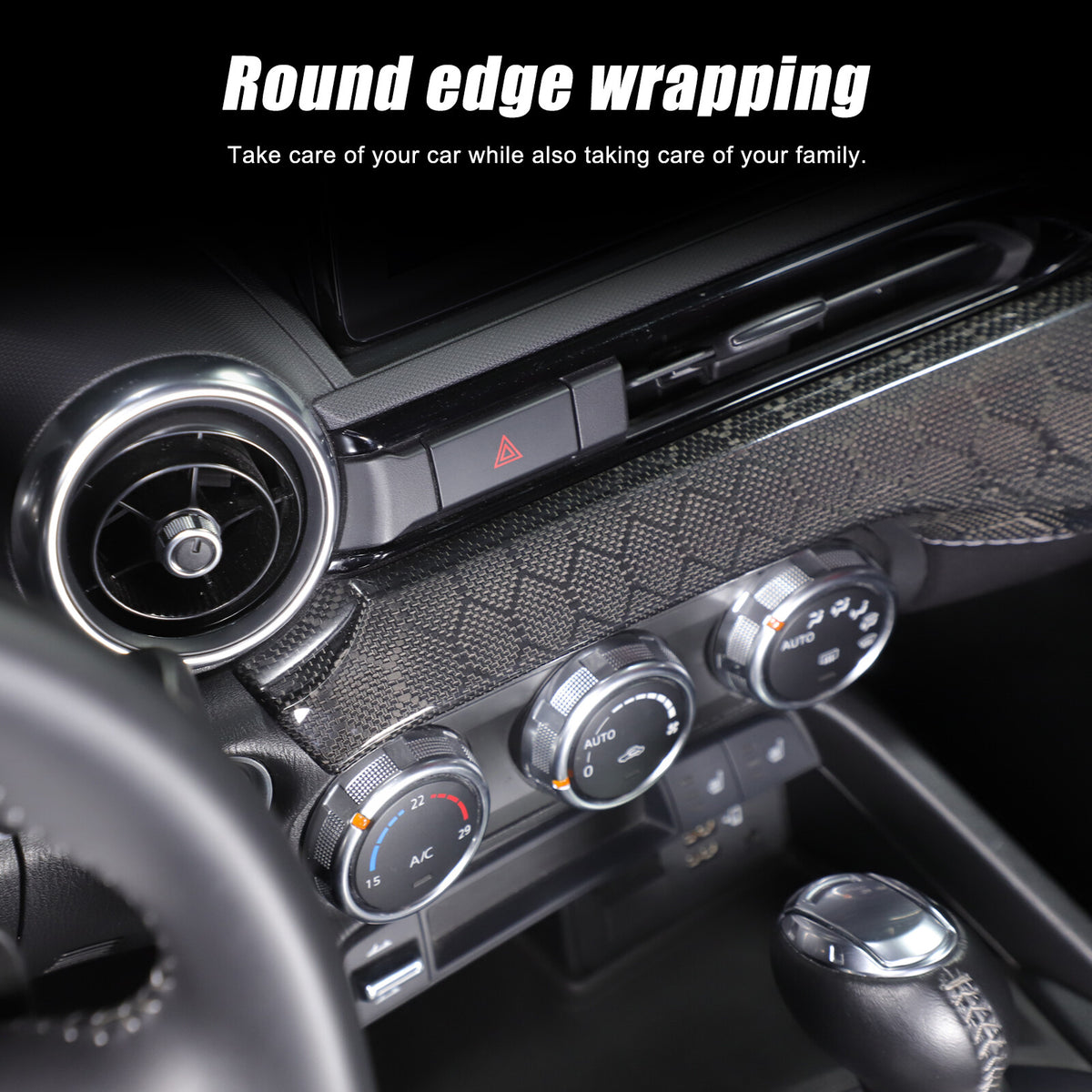 Honeycomb Carbon Fiber Interior Console Panel Trim For Mazda MX-5 Miata 2016-23 10