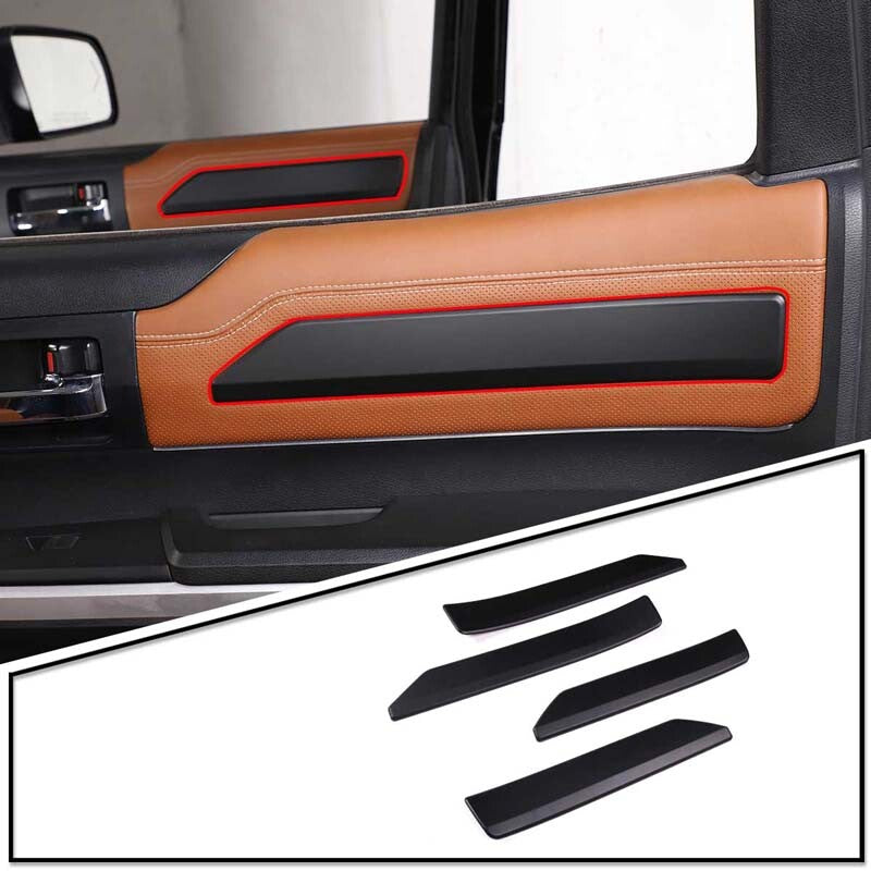 Matte Black Interior Door Panel Decorative Trim For Toyota Tun-dra 2014-2021 1