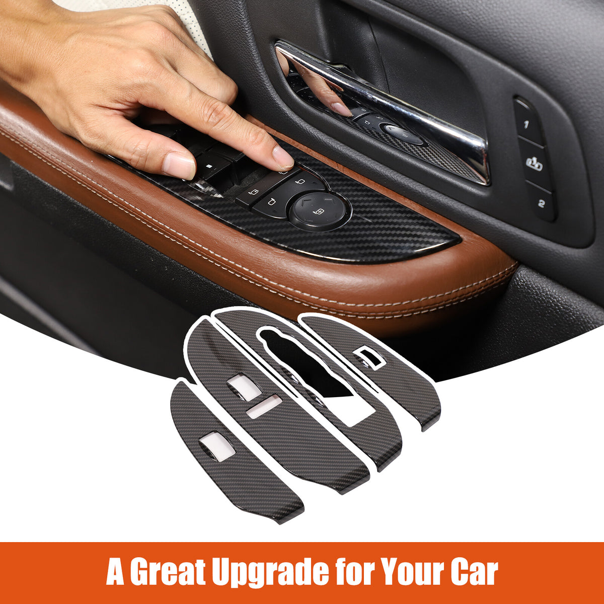 ABS Carbon Fiber Interior Decor Trim Cover For Cadillac Escalade 2007-14 15