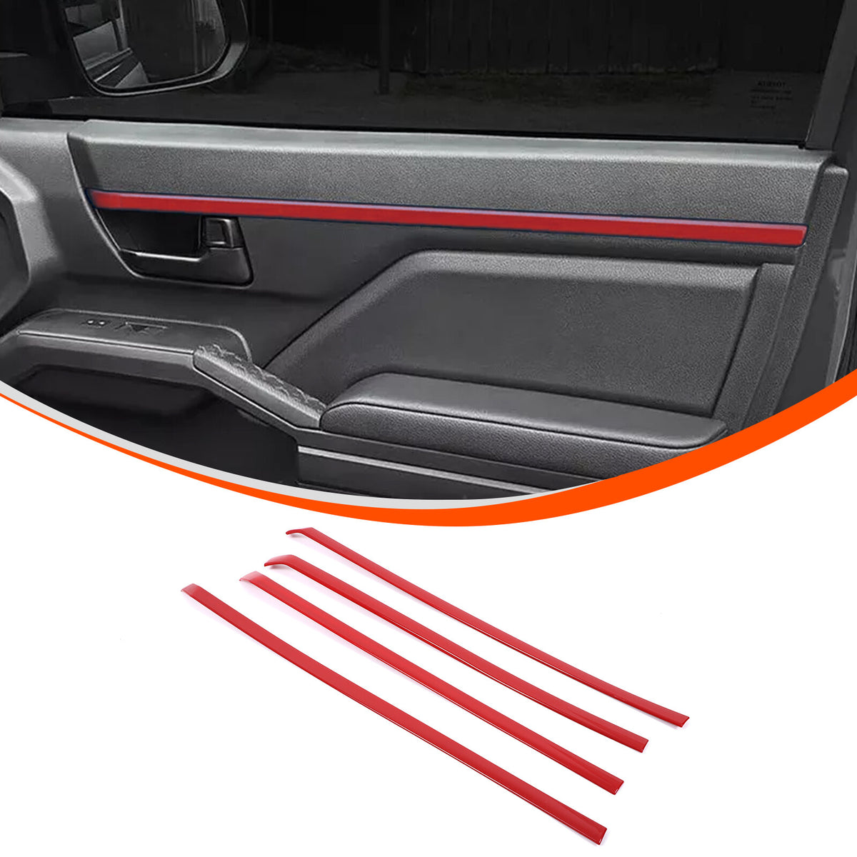 Sports Red ABS Interior Door Panel Trim Cover For Toyota Tacoma 2024+ US 20