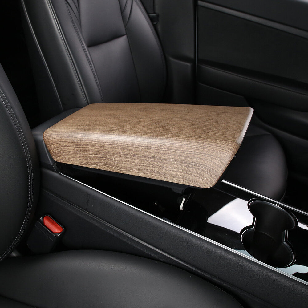 ABS Wood Center Console Armrest Box Panel Trim Cover For Tesla Model 3 17-21 US 9