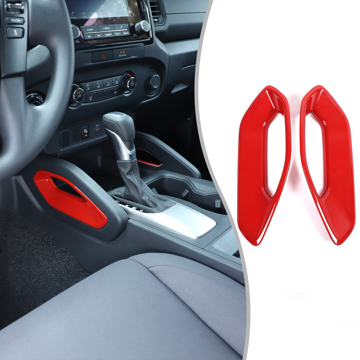 Sport Red ABS Center Console Side Armrest Trim Cover For Nissan Frontier 22+ US 19