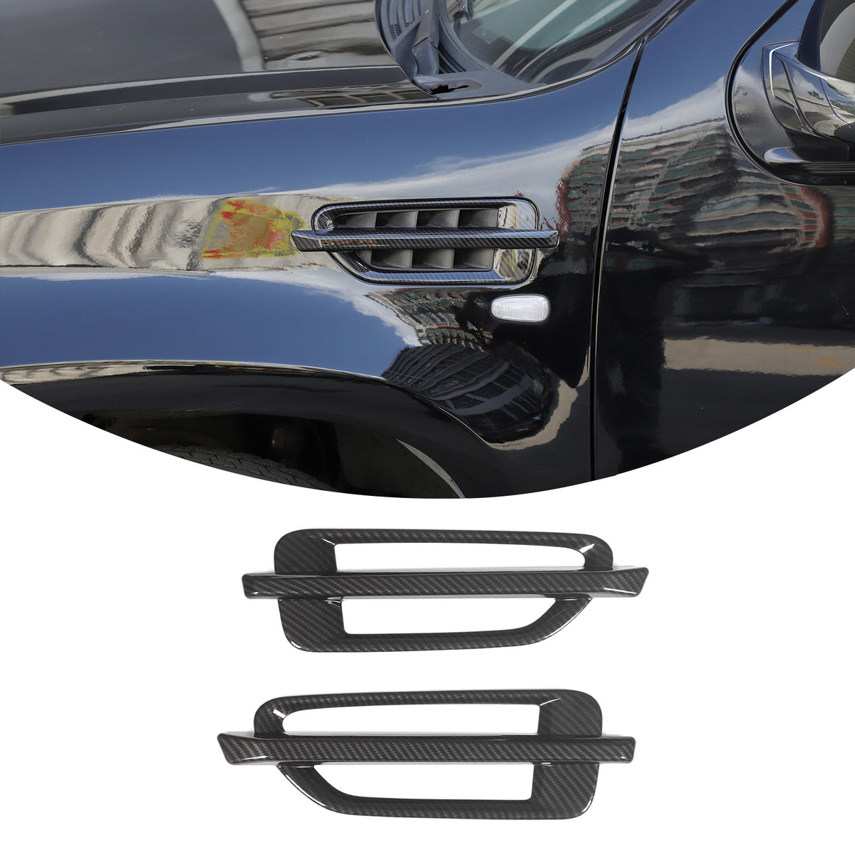 Carbon Fiber ABS Side Fender Airvent Trim For Cadillac Escalade 2007-2014 US 3