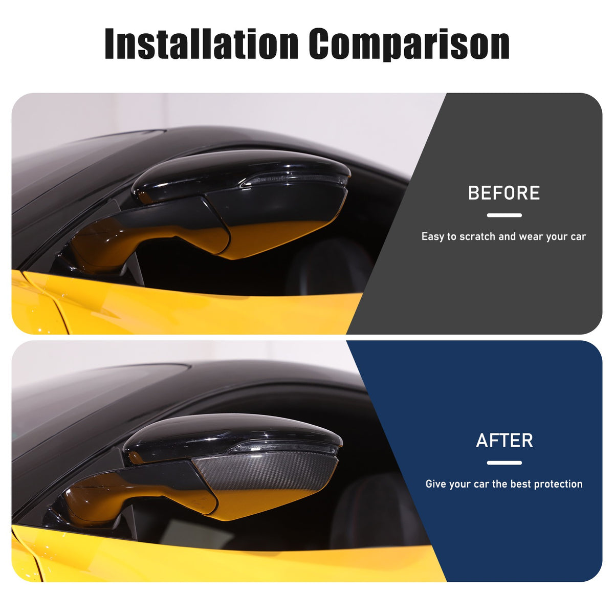 Real Carbon Fiber Exterior Rearview Mirror Base Trim For Lotus Emira 21-23 US 6