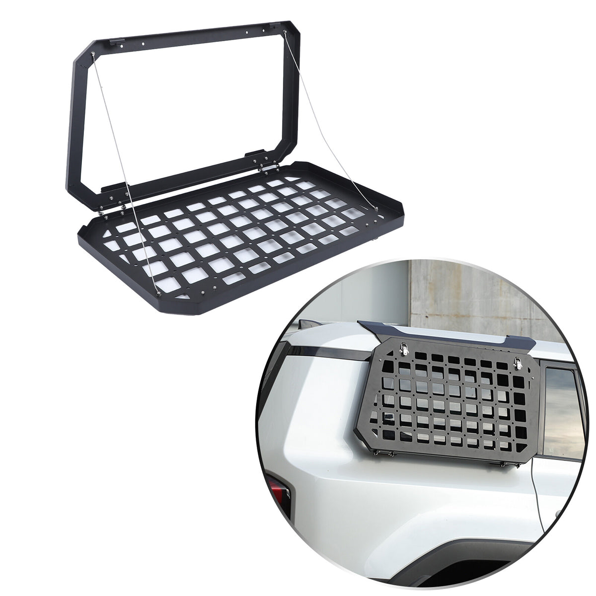Left Side Molle Panel Trunk Shelf Storage Organizer For Land Cruiser LC250 US 12