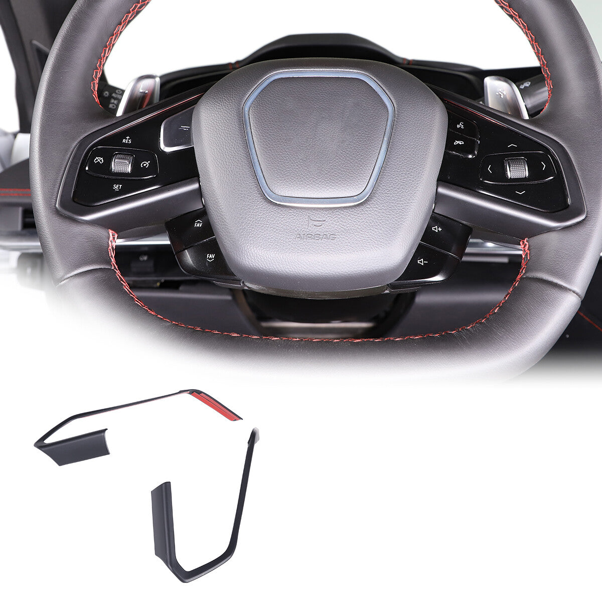 Matte Black ABS Full Interior Set Cover Trim Kit For Corvette C8 2020-25 - Styles 1-5 28