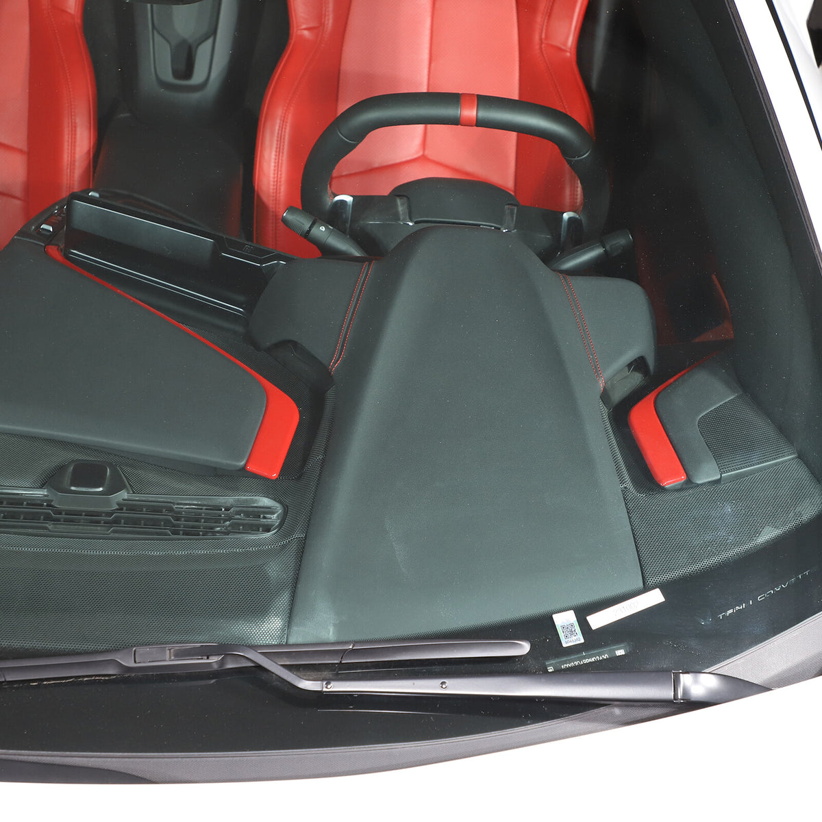 ABS Red Console Side Dashboard Trim Strips For Corvette C8 Stingray 2020-25 14