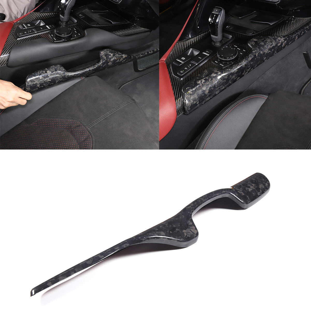 Forged Style Center Control Gear Side Panel Trim For GR Supra A90 A91 2019-24 1