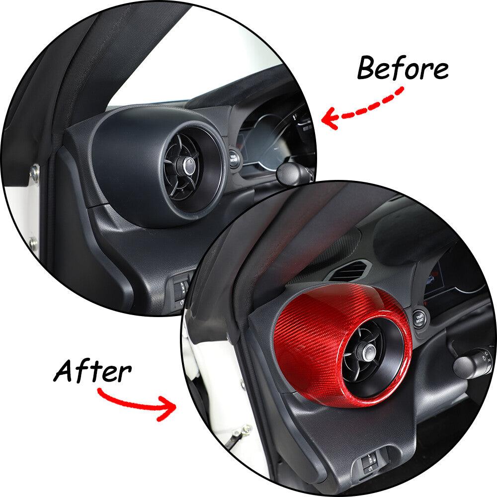 Red Real Carbon Fiber Interior Center Console Trim Set Kit For Subaru BRZ 22+ 184