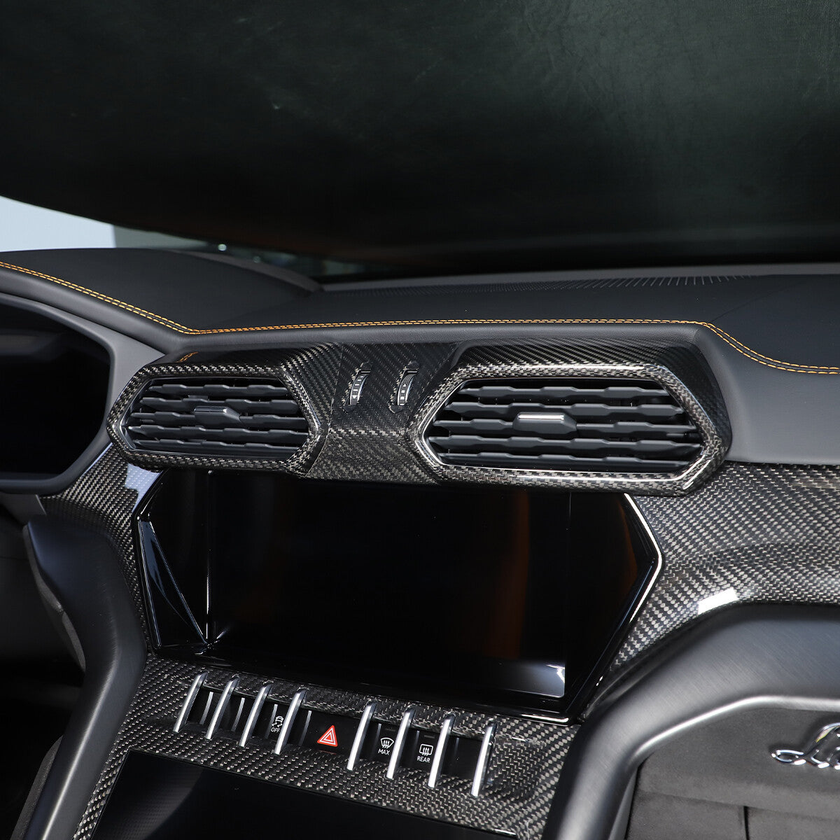 Carbon fiber Central Console air outlet frame trim For Lamborghini URUS 18-23 6