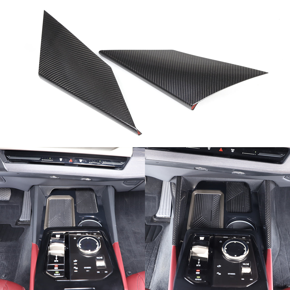 Real Carbon Fiber Center Console Gear Side Trim For BMW 5 Series G60 i5 2024+ 6