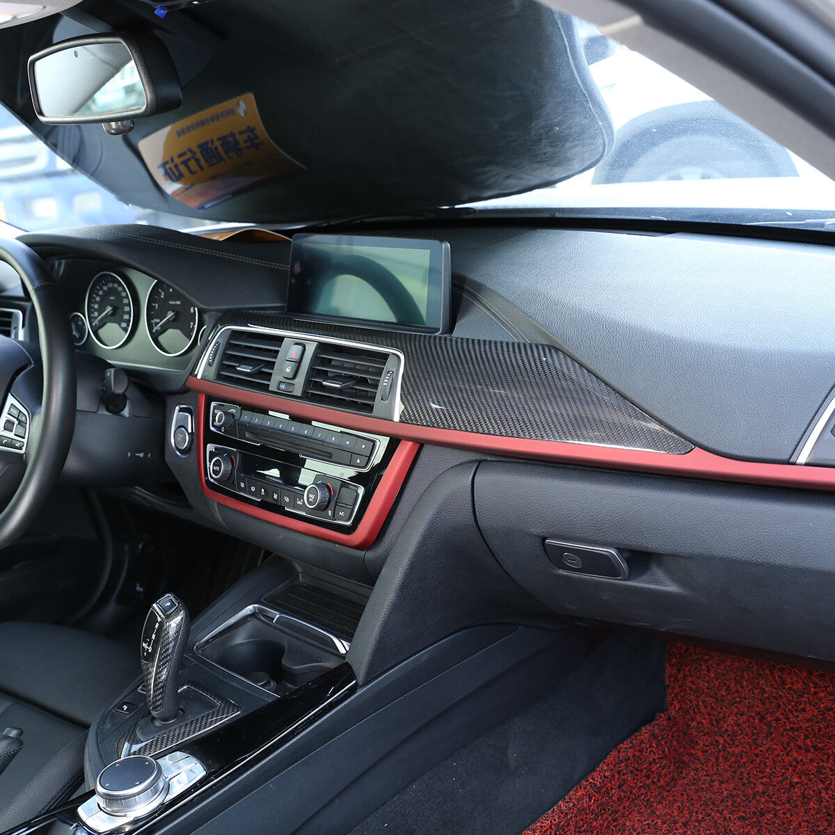 Real Carbon Fiber Interior Dashboard Center Trim for BMW 3 Series F30 F34 14-18 4