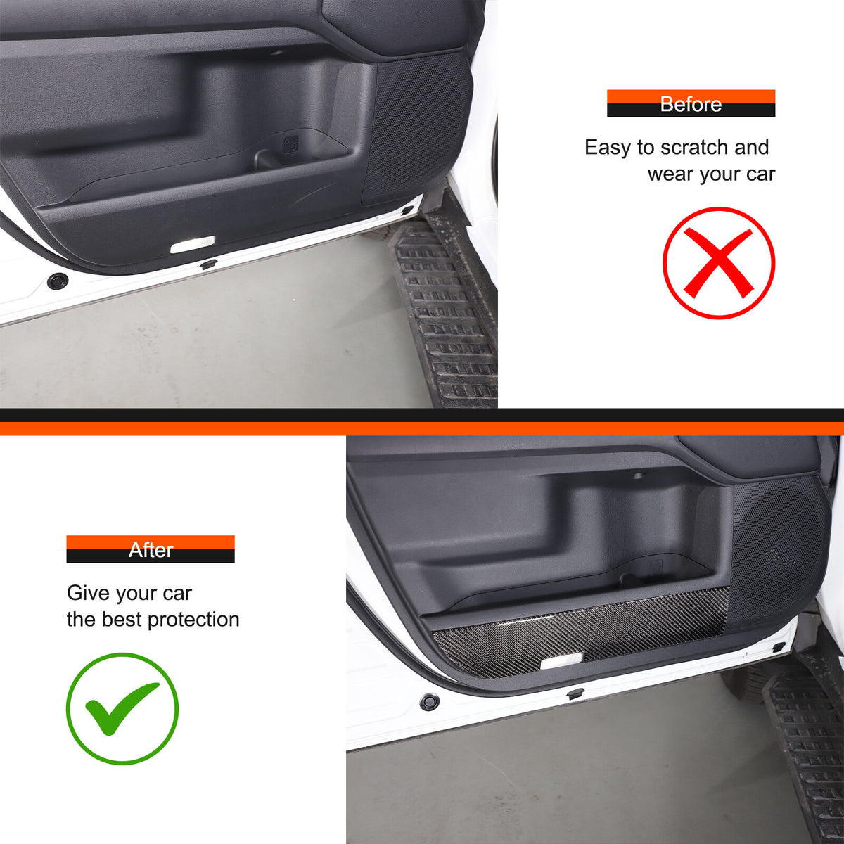 Carbon Front Door Panel Anti-Kick Trim Sticker For Toyota Land Cruiser LC250 24+ 20