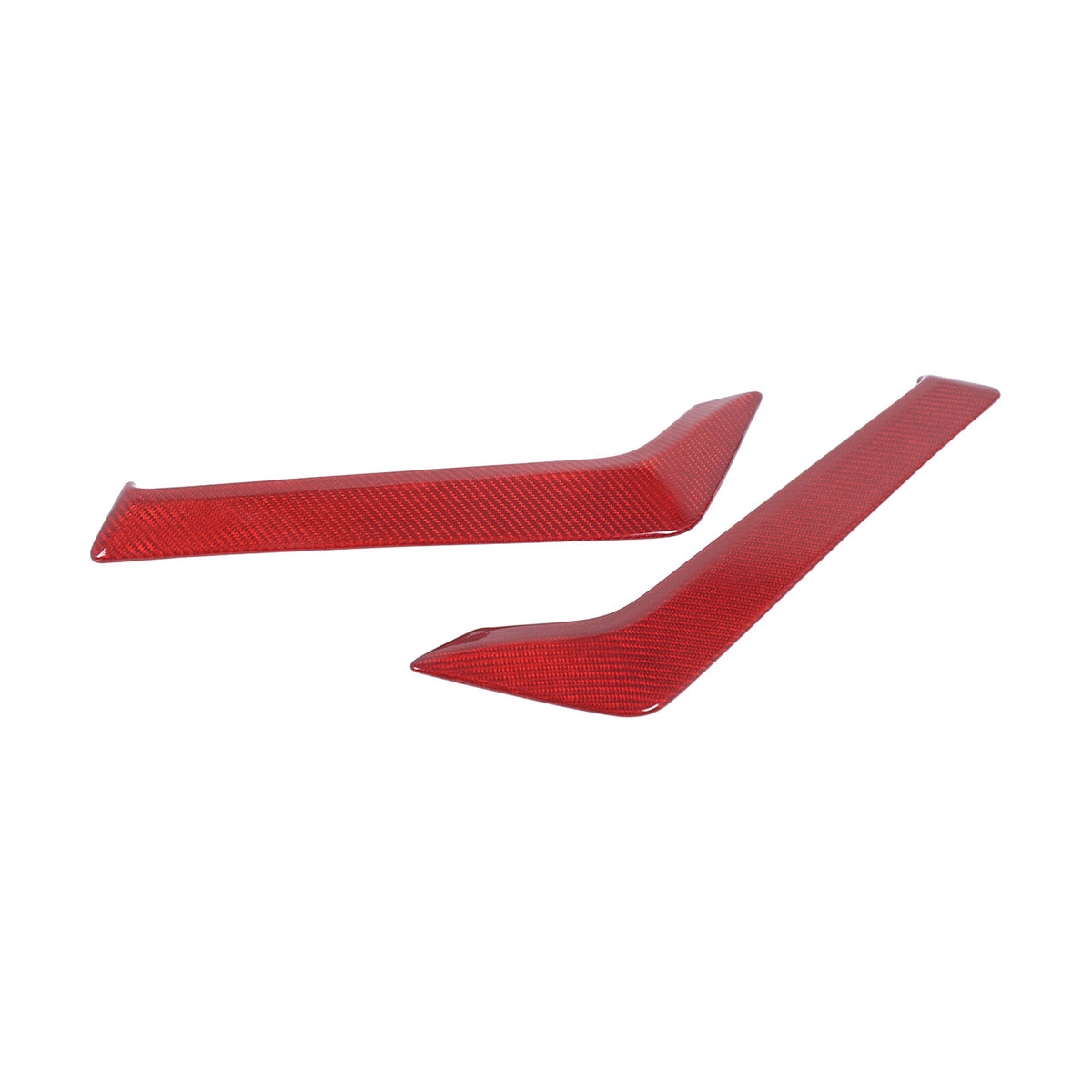 Red Real Dry Carbon Fiber Side Air Fender Vent Trim For Infiniti Q60 2016+ 3