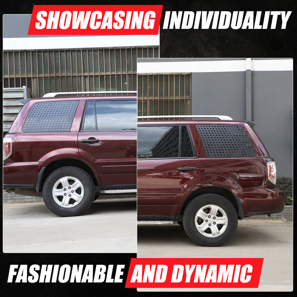 Exterior Rear Quarter Door Window Pillar Cover Trim For Honda Pilot 2003-2008 19